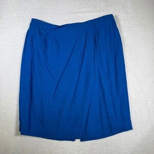 Worthington Women Blue Pleated Knee Length Skirt Size L